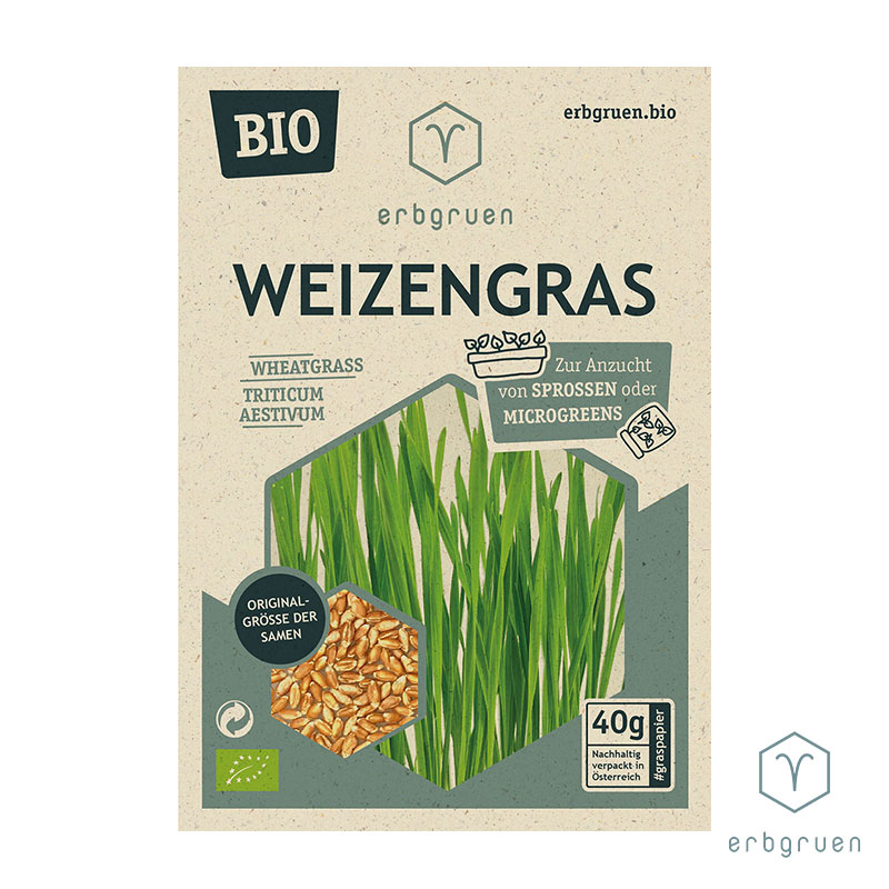 Weizengras – Bio-Saatgut Tüte